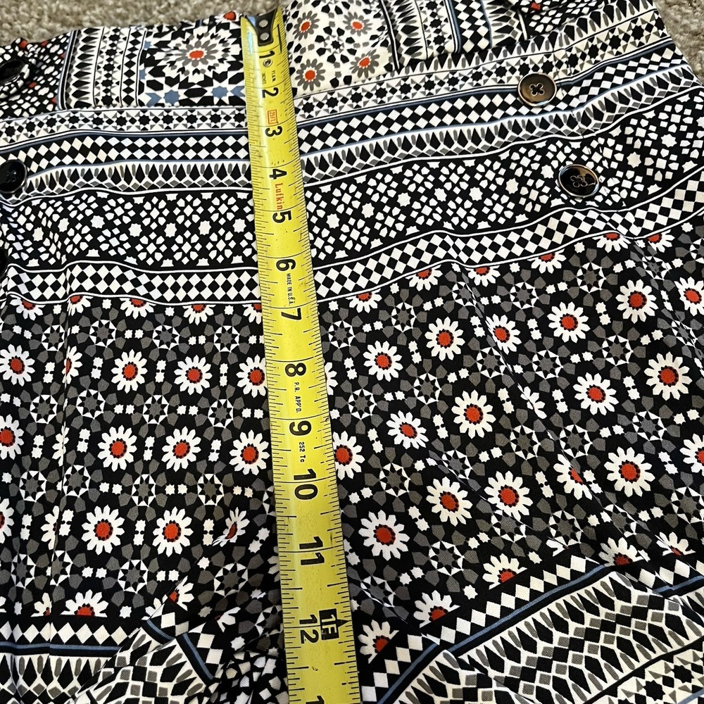 Robert Louis Geometric Floral Wide Leg Cropped Pants Womens 1X Sailor Retro - Picture 8 of 10